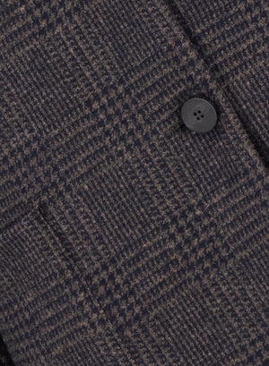 Stand up collar blazer patterned in moleskin