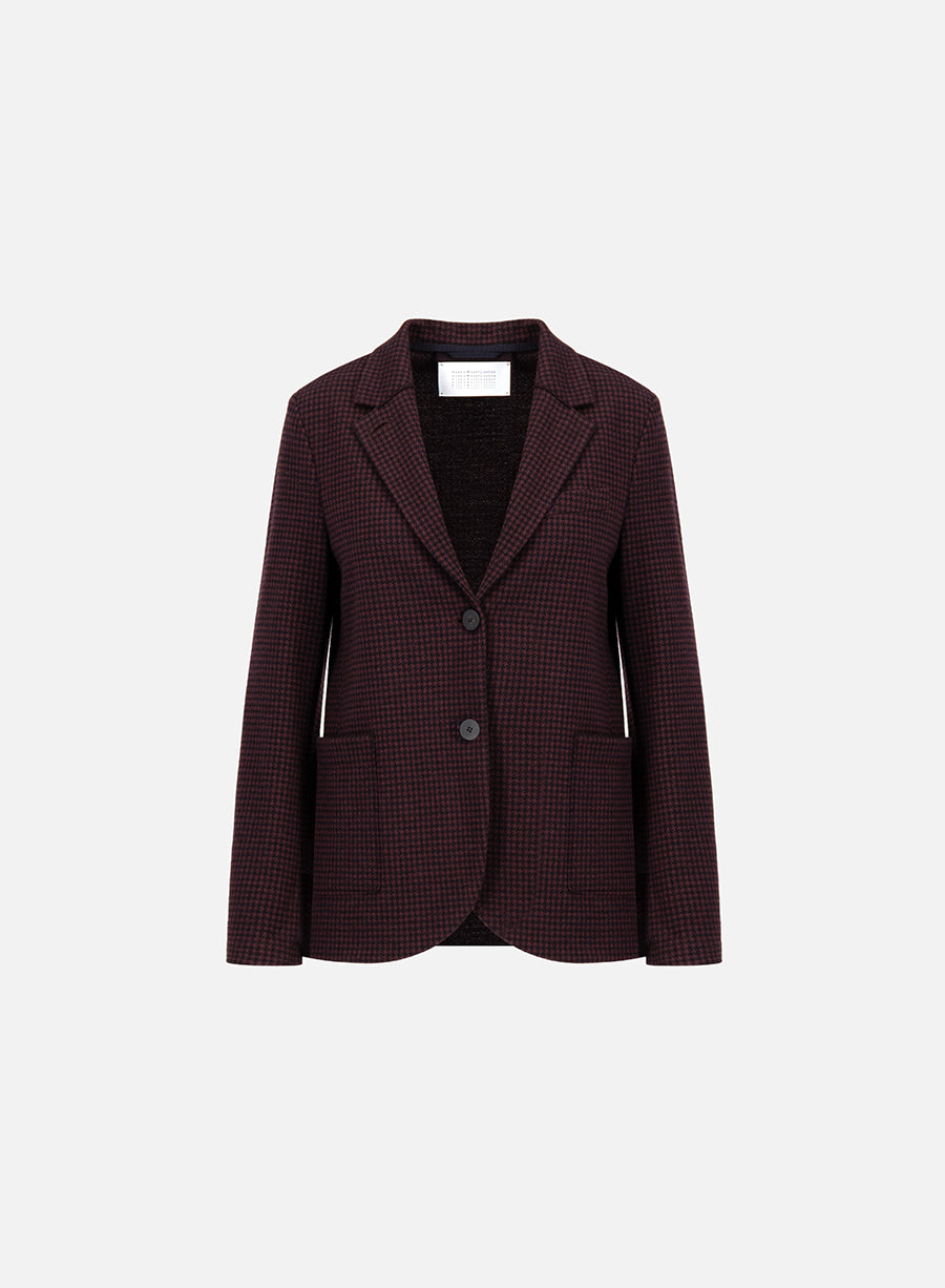 Stand up collar blazer patterned moleskin