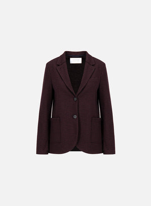 Stand up collar blazer patterned moleskin