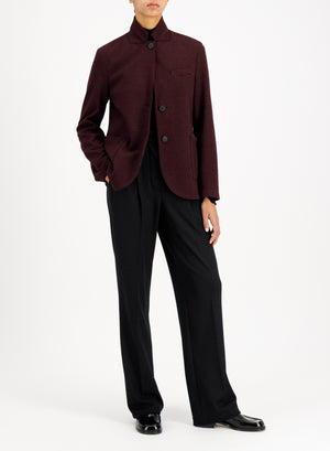 Stand up collar blazer patterned moleskin