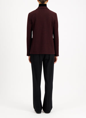 Stand up collar blazer patterned moleskin