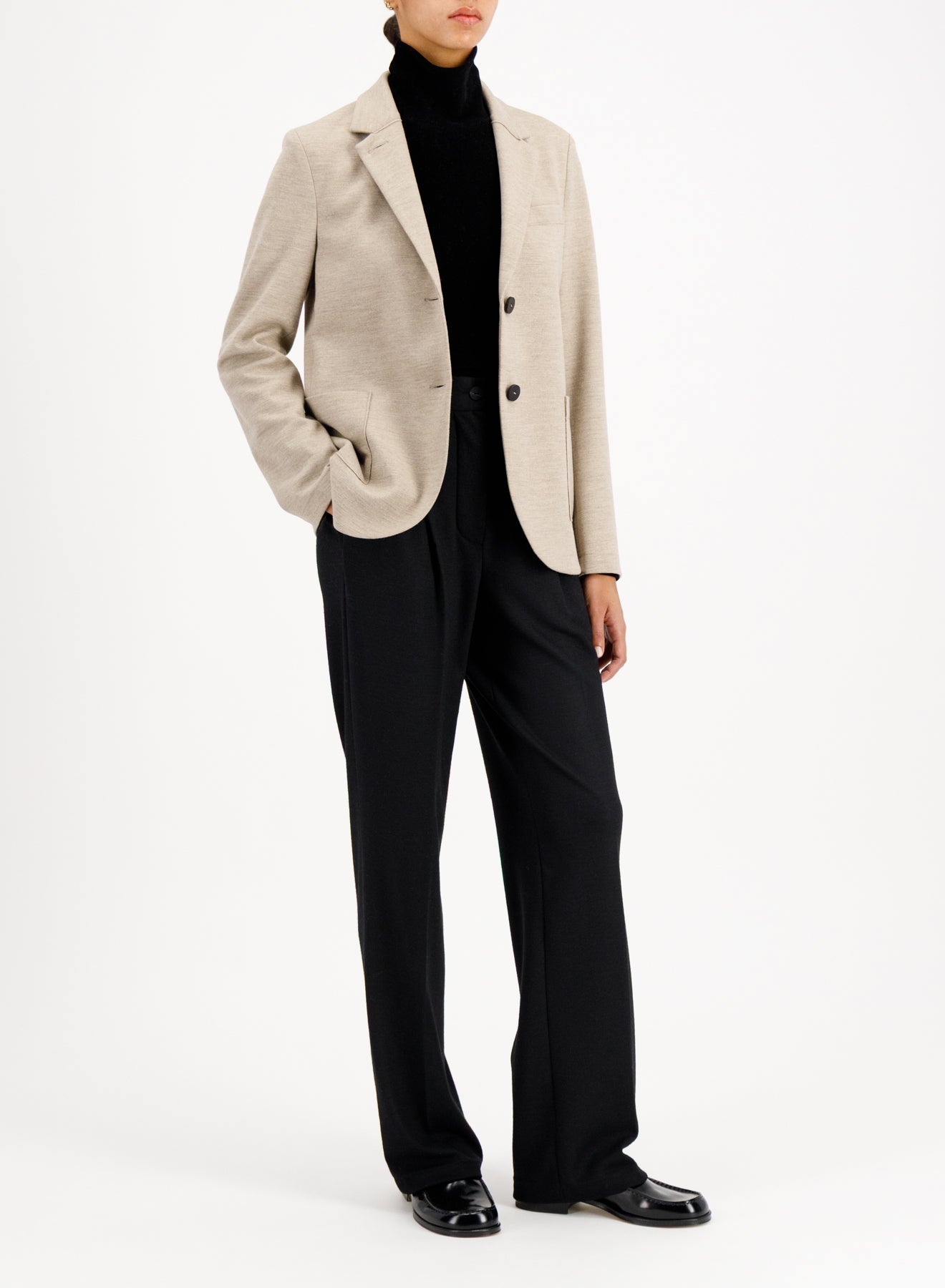 Stand up collar blazer superfine merino