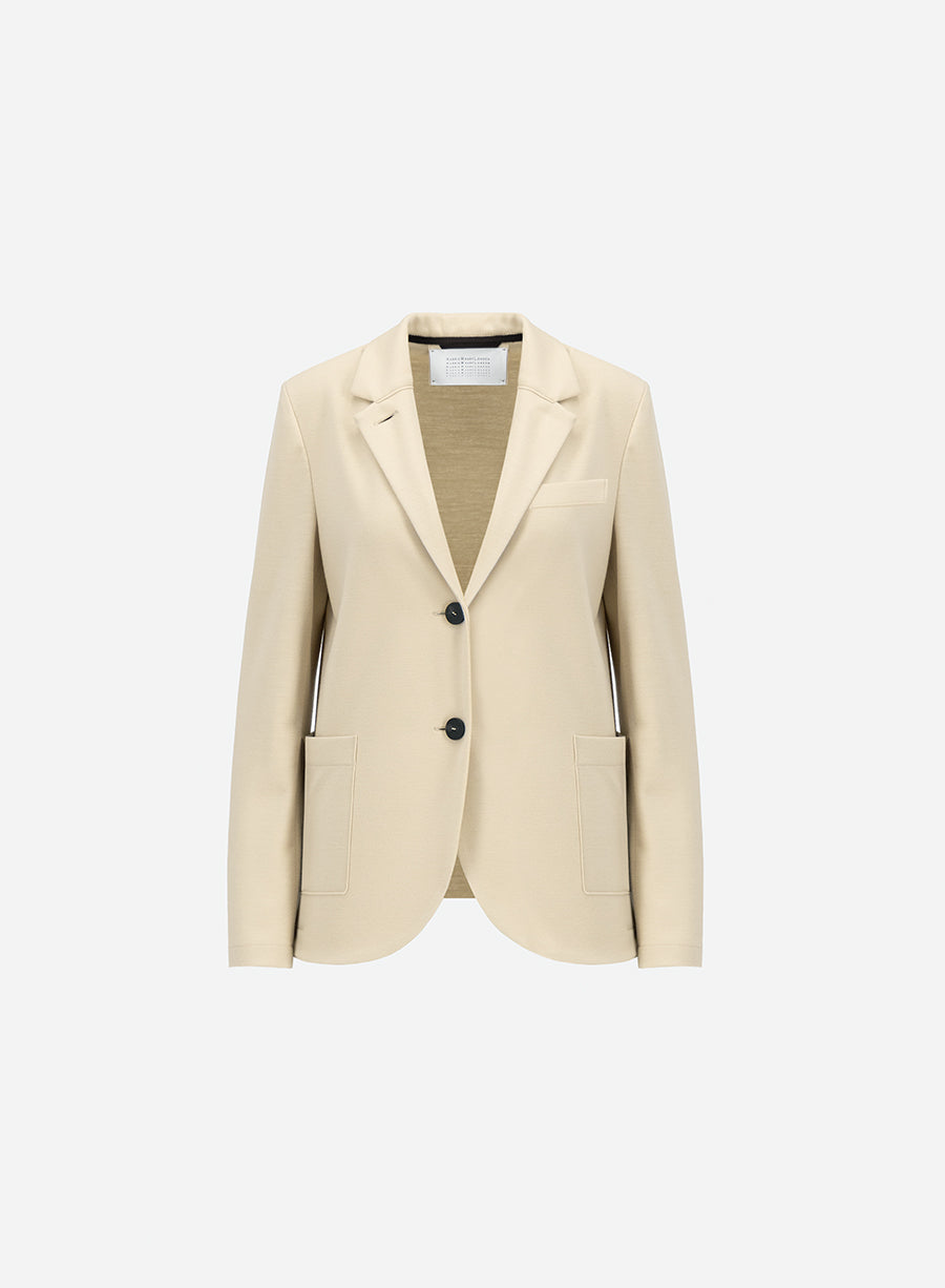 Stand up collar blazer in superfine merino