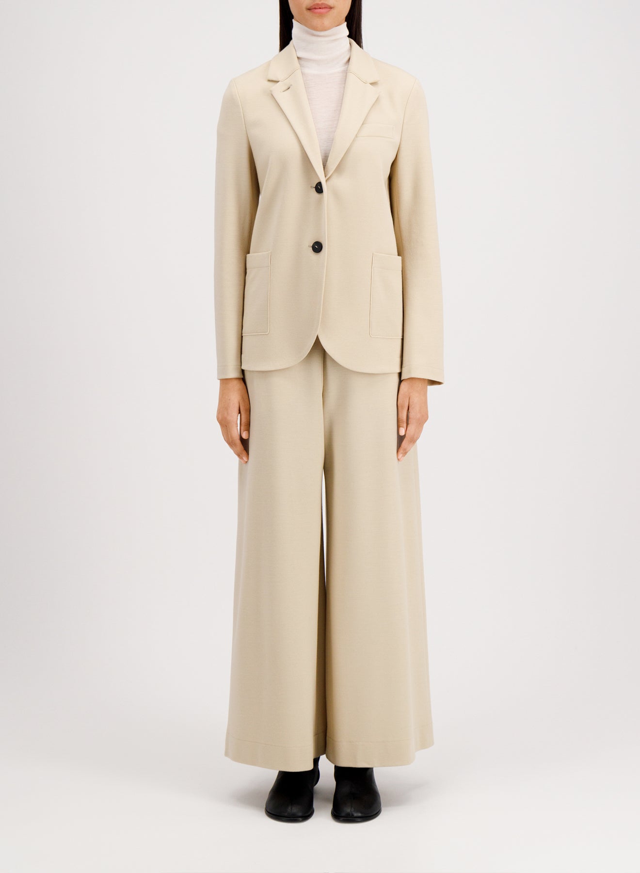 Stand up collar blazer superfine merino