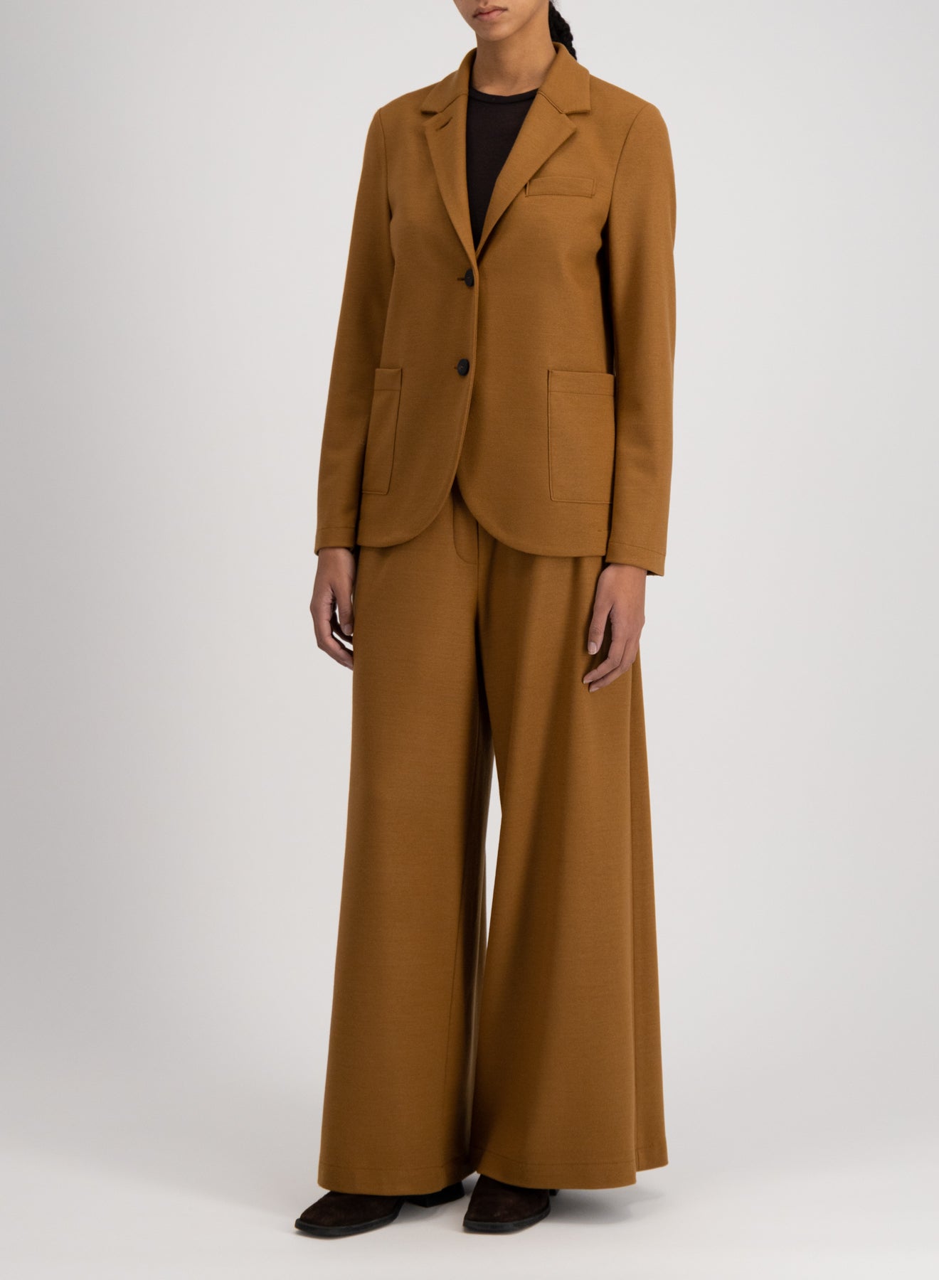 Stand up collar blazer superfine merino