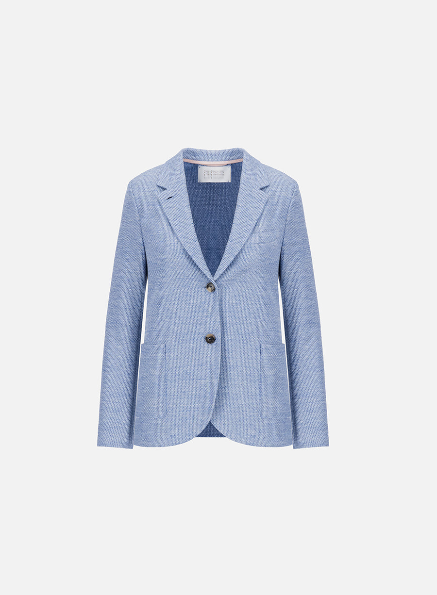 Stand up collar blazer linen honeycomb