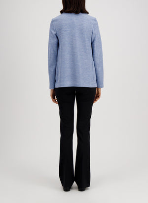 Stand up collar blazer linen honeycomb