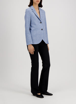 Stand up collar blazer linen honeycomb
