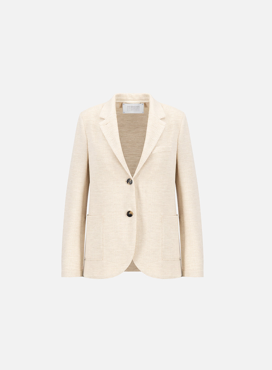 stand up collar blazer hopsack crafted with Loro Piana fabric