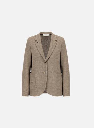 Stand up collar blazer bicolour frisé