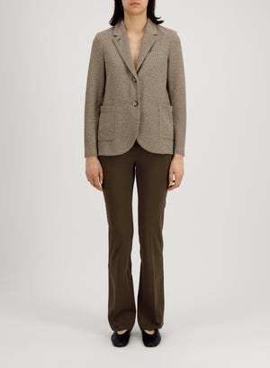 Stand up collar blazer bicolour frisé