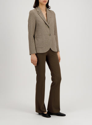 Stand up collar blazer bicolour frisé