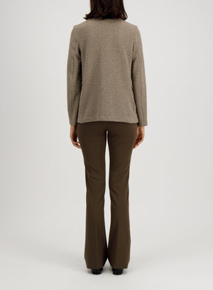 Stand up collar blazer bicolour frisé