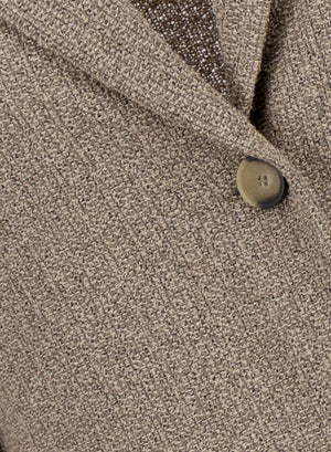 Stand up collar blazer bicolour frisé