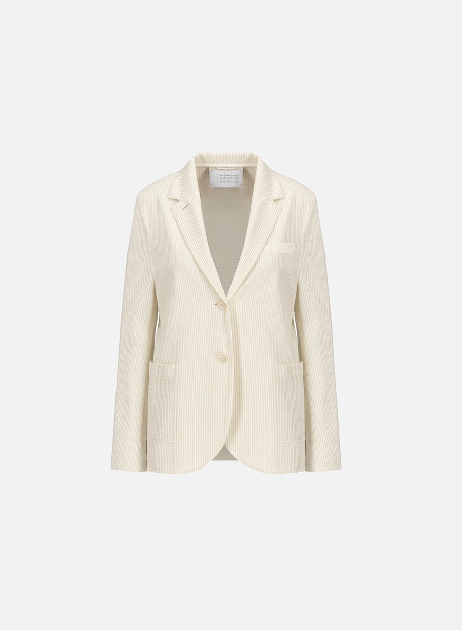 Stand up collar blazer coolmax seersucker