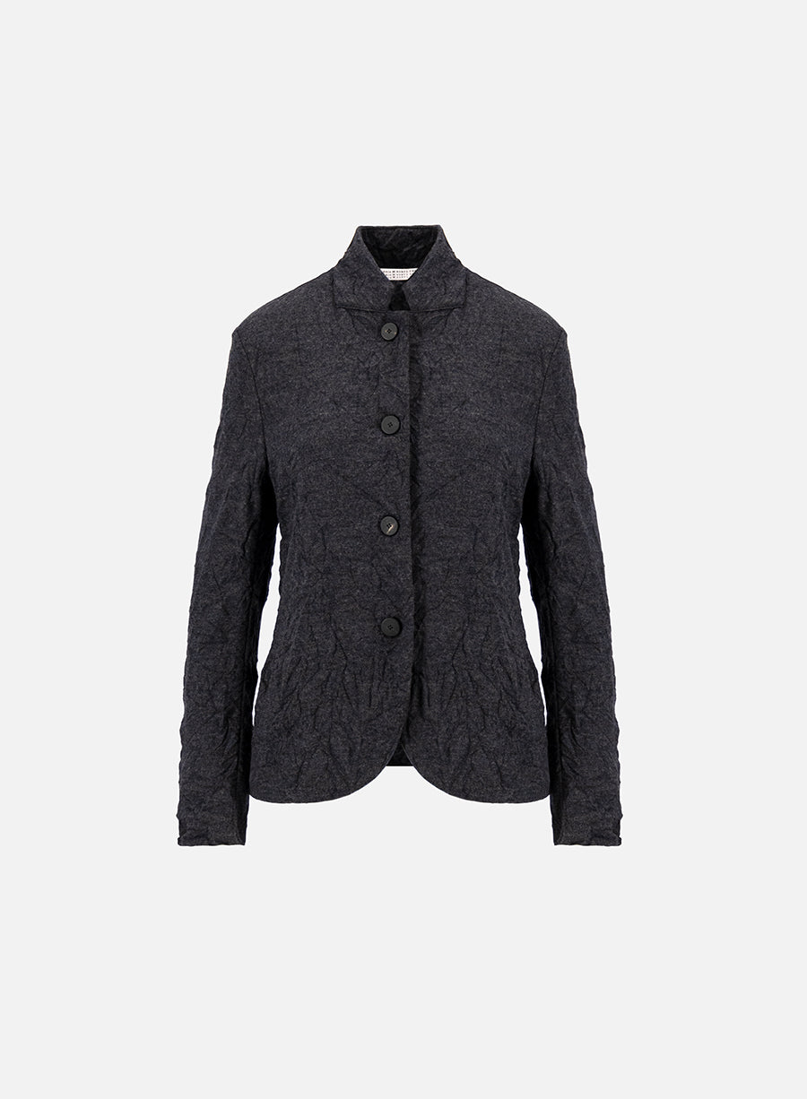 High collar blazer creased wool