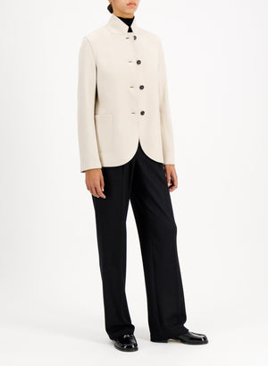 High collar blazer cashmere blend