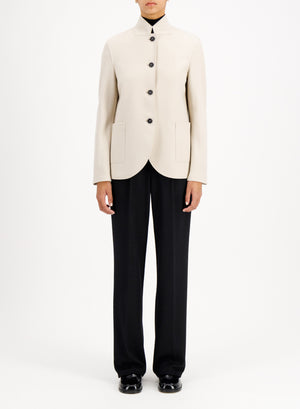 High collar blazer cashmere blend