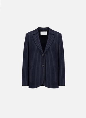 boyfriend blazer with shoulder pads pinstripe
