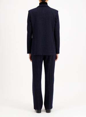 boyfriend blazer with shoulder pads pinstripe