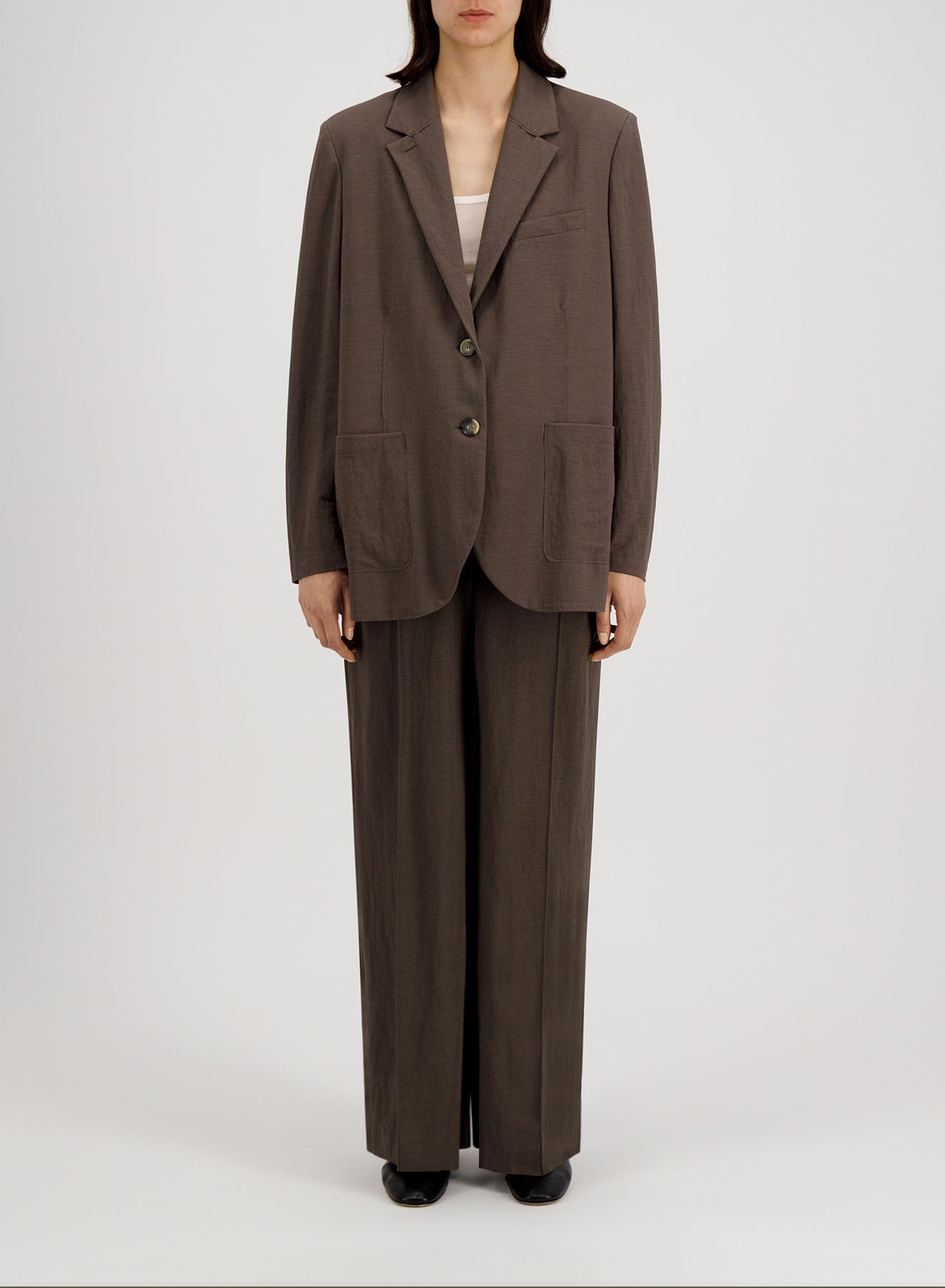 Travel blazer with shoulder pads rayon
