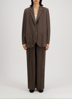 Travel blazer with shoulder pads rayon