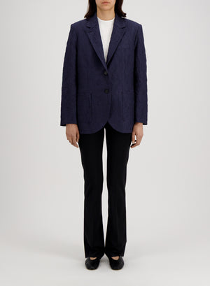 travel blazer with shoulder pads crinkle