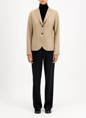 Fitted blazer flannel cashmere crafted with Loro Piana fabric