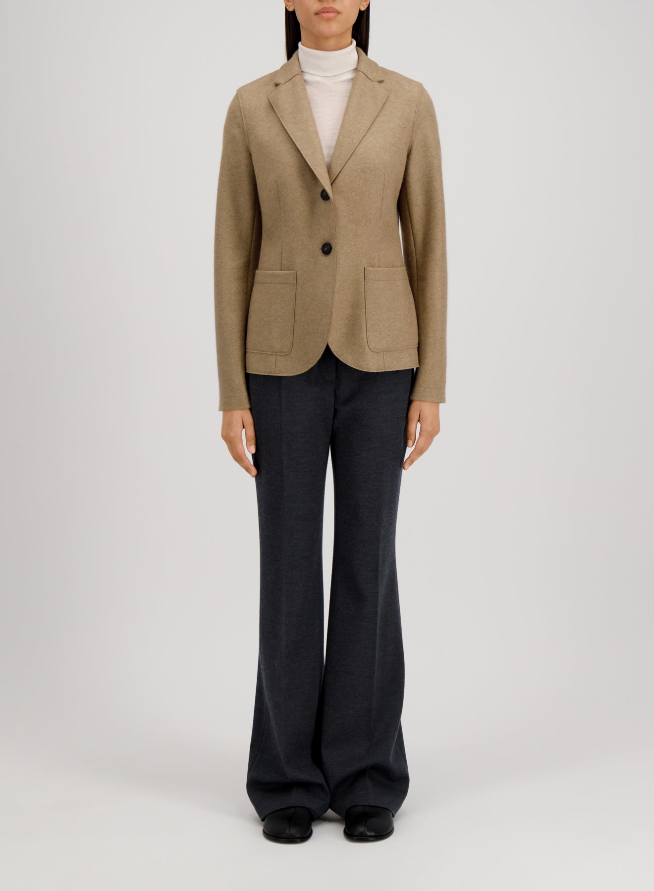 Fitted blazer flannel cashmere crafted with Loro Piana fabric