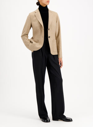 Fitted blazer flannel cashmere crafted with Loro Piana fabric