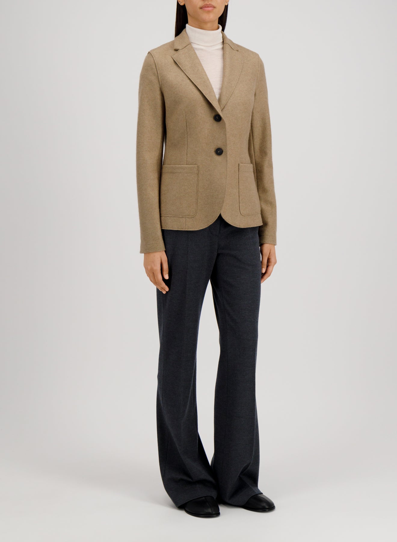 Fitted blazer flannel cashmere crafted with Loro Piana fabric