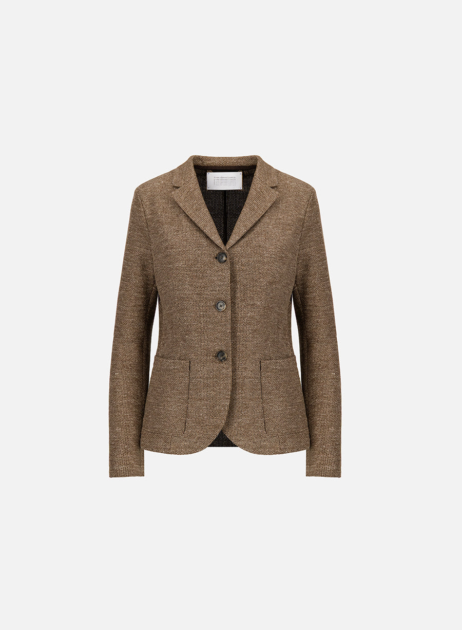 s.b. fitted blazer linen honeycomb
