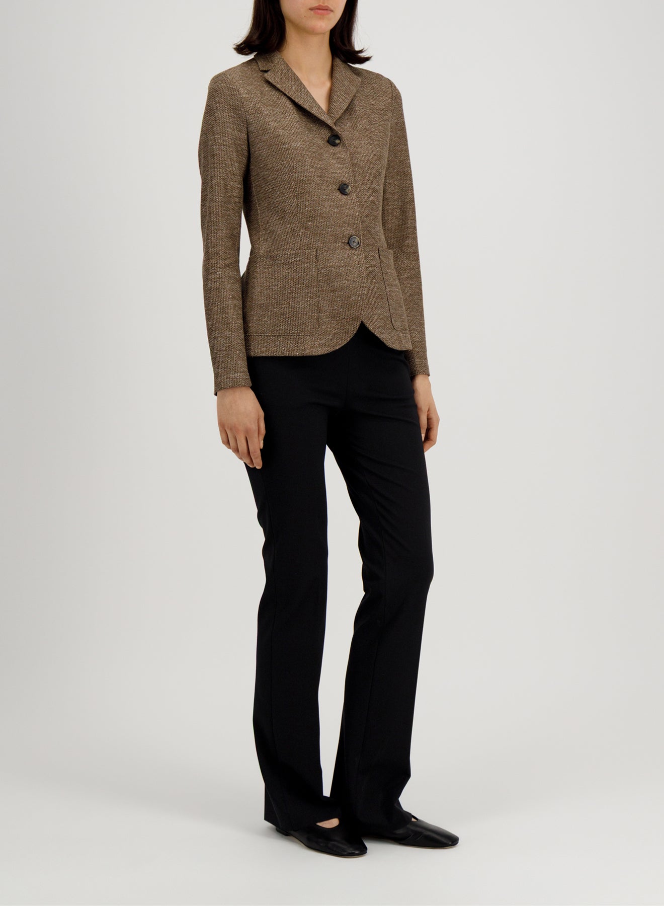 s.b. fitted blazer linen honeycomb