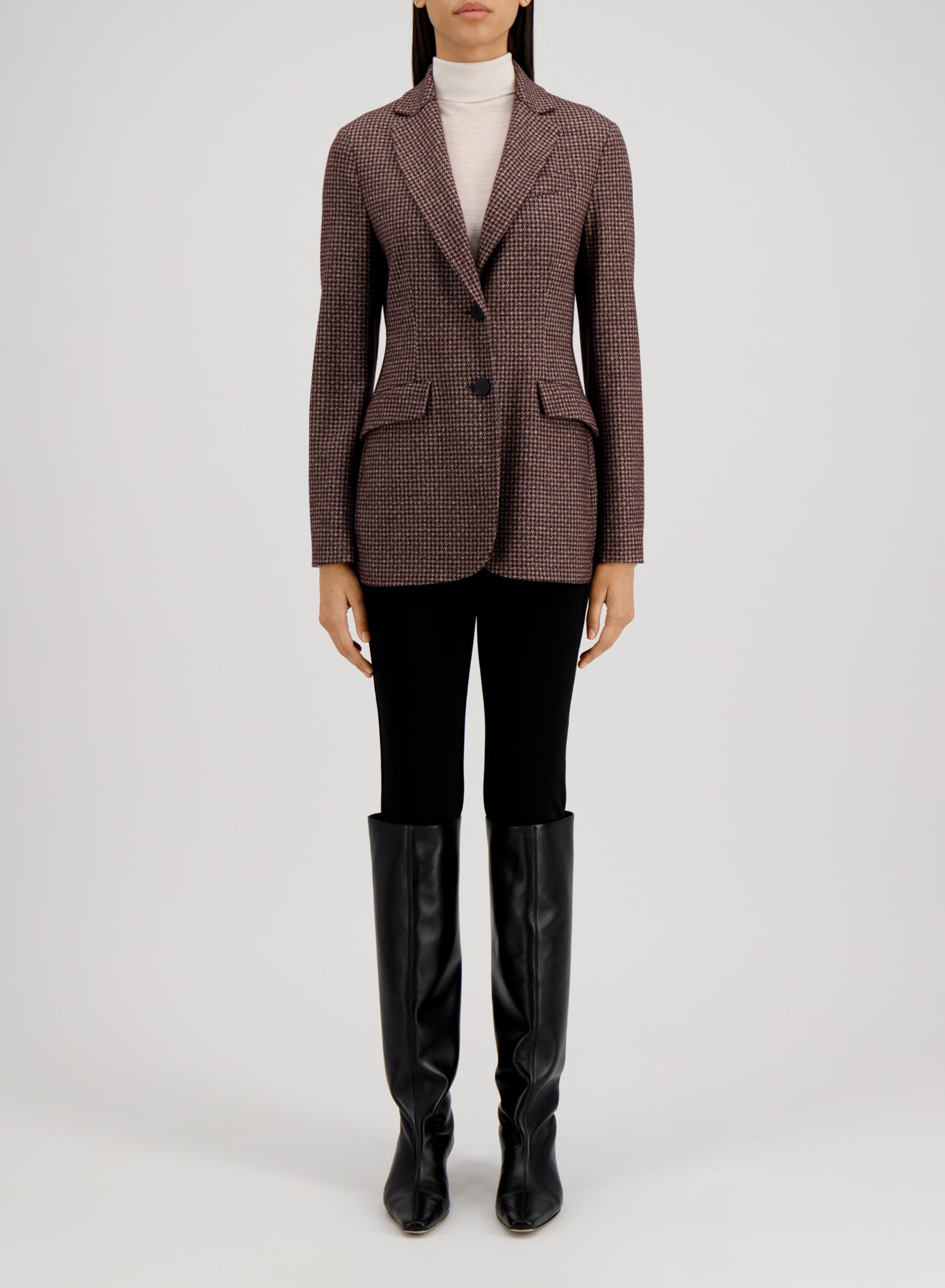 Women hacking jacket Vitale Barberis donegal houndstooth - Harris