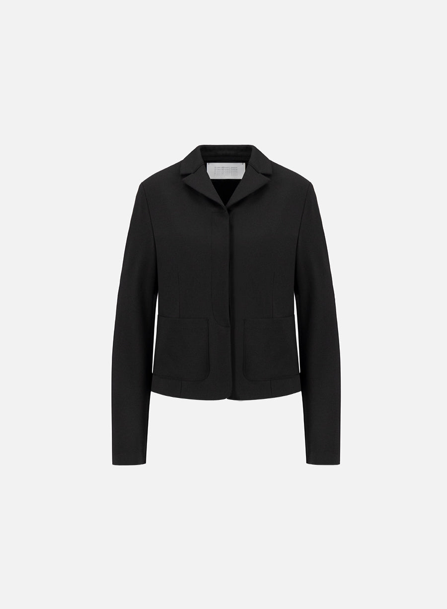 Fly front cropped jacket viscose flannel
