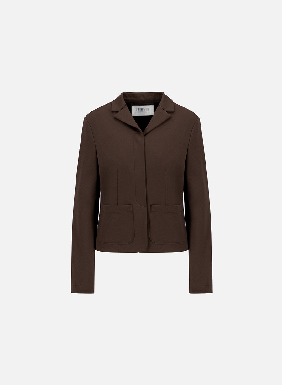 Fly front cropped jacket viscose flannel