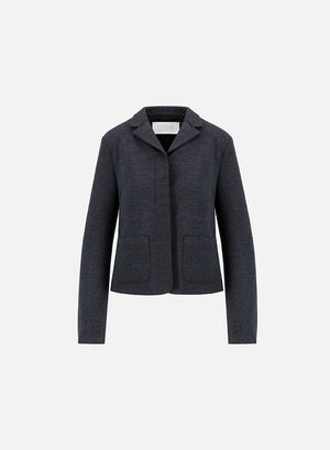 Women fly front cropped jacket superfine merino