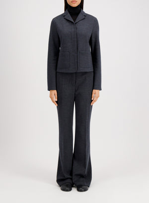 Women fly front cropped jacket superfine merino