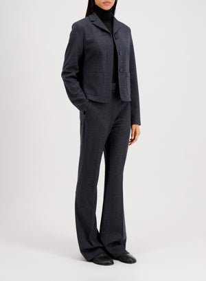 Women fly front cropped jacket superfine merino
