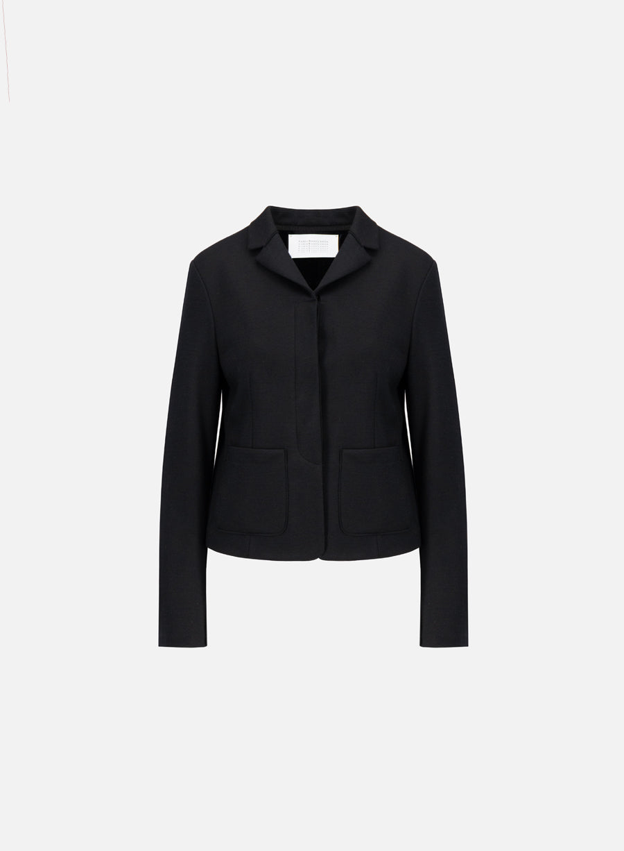 fly front cropped jacket superfine merino