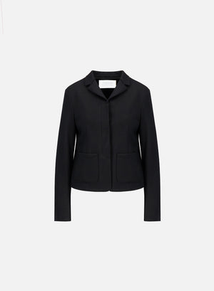 fly front cropped jacket superfine merino