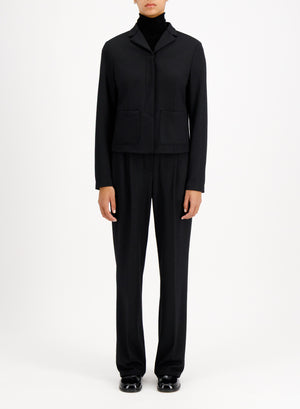 fly front cropped jacket superfine merino