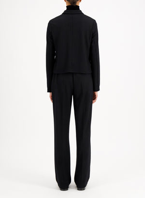 fly front cropped jacket superfine merino