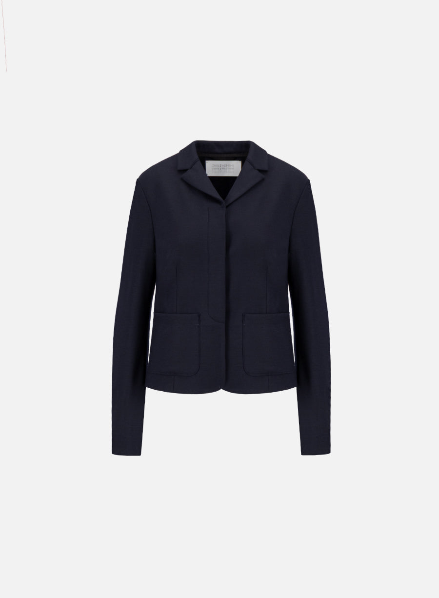 Women fly front cropped jacket superfine merino