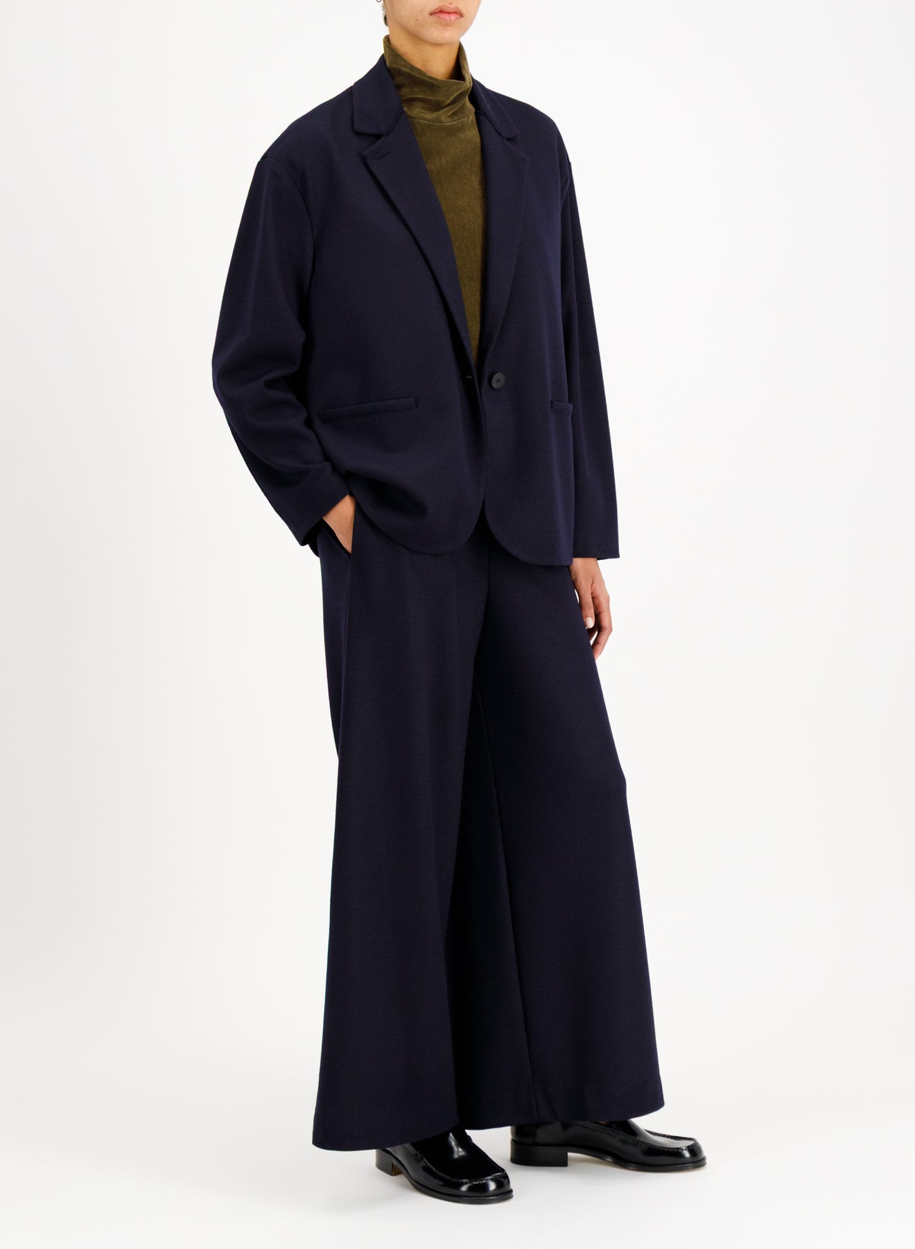 dropped shoulder blazer superfine merino