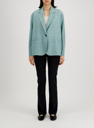dropped shoulder blazer linen honeycomb