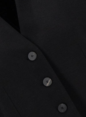 Collarless blazer superfine merino