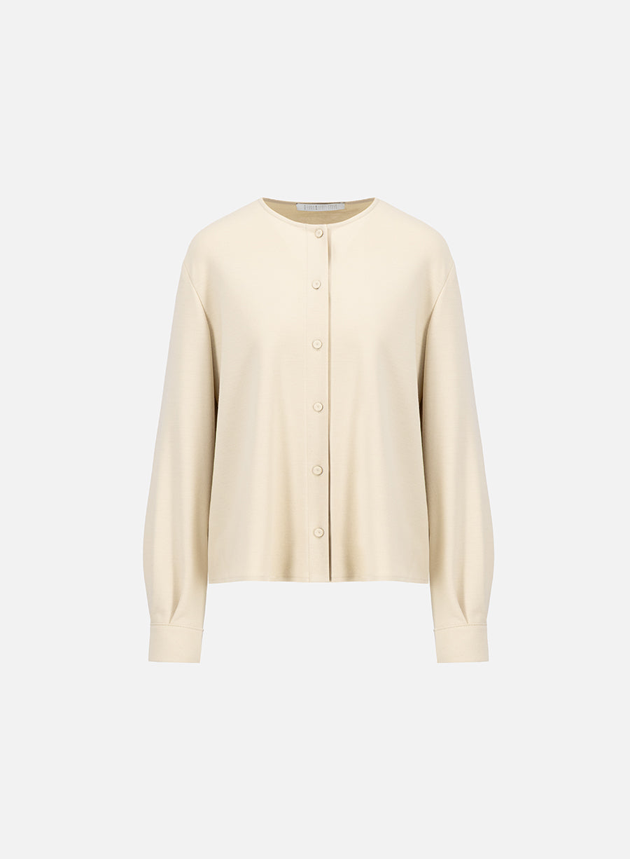 collarless shirt superfine merino