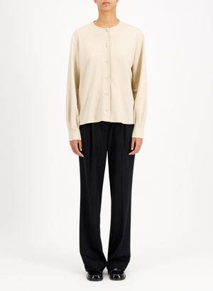 collarless shirt superfine merino