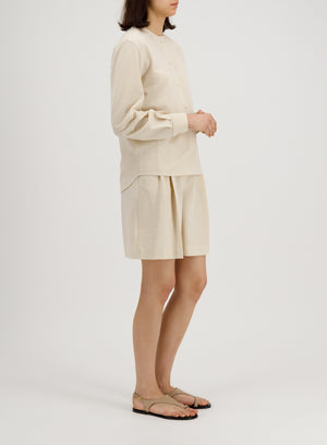 collarless shirt coolmax seersucker